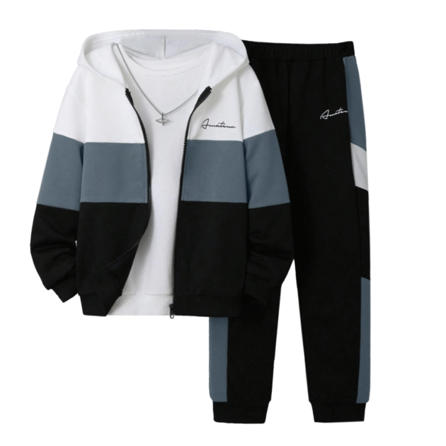 Ltvoo 2 Pcs Boys Tracksuit Zip Up Pullover Athletic Hoodie Windbreaker Jacket and Jogger Pants Sportswear Set for 7-14Y