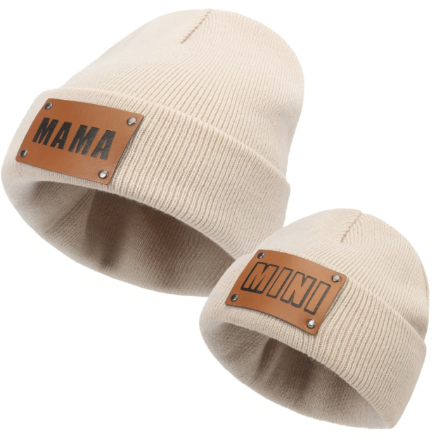 Parent-Child Beanie Hat,Mother & Baby Daughter/Son Winter Warm Knit Hat,Kids Soft Beanie Cap